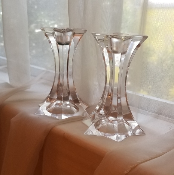 3/$20 Vintage Crystal Glass Candlestick Holders